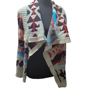 Charlotte Russe S SouthWestern knit open front cardigan retro sunset colors